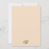 Peach Aquamarin Floral Watercolor Hochzeitseinladu (Rückseite)
