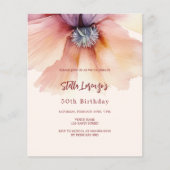 Peach Aquarell Blumenhaushalt Geburtstag (Vorderseite)