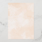 Peach Aquarell Rose Goldfolie Hochzeit Folieneinladung (Rückseite)