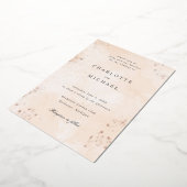 Peach Aquarell Rose Goldfolie Hochzeit Folieneinladung (Gedreht)