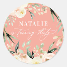 Peach Aquarellblüte 30. Geburtstag Gastgeschenk