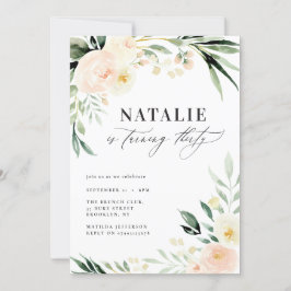 Peach Aquarellblüte 30. Geburtstag Party