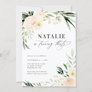 Peach Aquarellblüte 30. Geburtstag Party