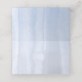 Peach Aquarellblüten Dusty Blue Wedding Platzkarte (Innenseite Aufgefaltet)