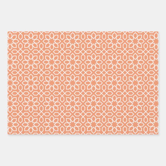 Peach Arabic Geometric Pattern Geschenkpapier Set (Vorderseite 2)