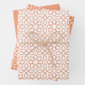 Peach Arabic Geometric Pattern Geschenkpapier Set (Beispiel)