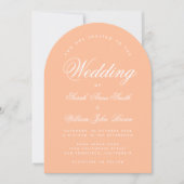Peach Arch Wedding Simple Modern Elegantes Skript Einladung (Vorderseite)
