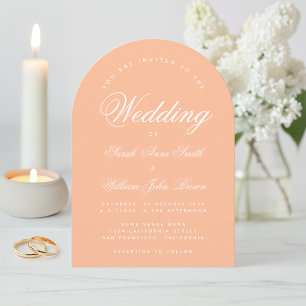 Peach Arch Wedding Simple Modern Elegantes Skript Einladung