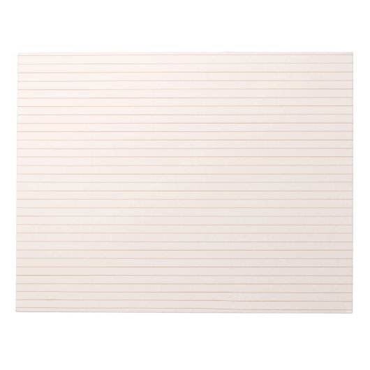 Peach ästhetische Wide Lined Paper Notepad Notizblock (Vorderseite)