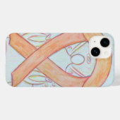 Peach Awareness Ribbon Angel Custom iPhone Case (Rückseite (Horizontal))