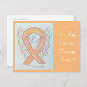 Peach Awareness Ribbon Angel Custom Postcard Postkarte (Vorne/Hinten)