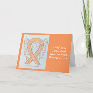 Peach Awareness Ribbon Angel Personalisierte Karte