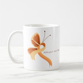 Peach Awareness Ribbon Butterfly Kaffee Tasse