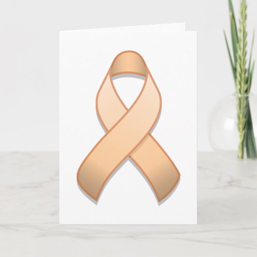 Peach Awareness Ribbon Card Karte (Vorderseite)