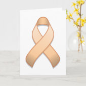 Peach Awareness Ribbon Card Karte (Gelbe Blume)