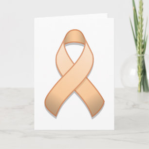 Peach Awareness Ribbon Card Karte