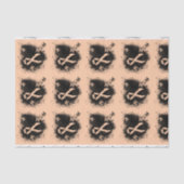 Peach Awareness Ribbon Grunge Herz Seidenpapier (Vorderseite)