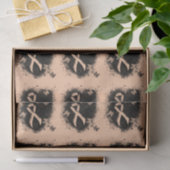 Peach Awareness Ribbon Grunge Herz Seidenpapier (Geschenk)