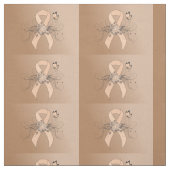 Peach Awareness Ribbon mit Butterfly Stoff (Muster)