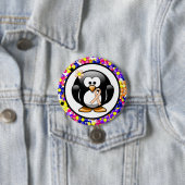 Peach Awareness Ribbon Penguin Button (Beispiel)