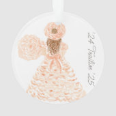 Peach Azalea Wanderpass Ornament (Rückseite)