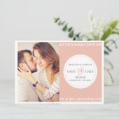 Peach Aztec Muster | ANKÜNDIGUNG DATUM FREIHALTEN (Stehend Vorderseite)