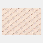 Peach Baby Bow Dusche Geschenkpapier Set (Vorderseite)