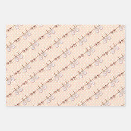 Peach Baby Bow Dusche Geschenkpapier Set