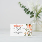 Peach baby dusche diaper Gewinnspiel Begleitkarte (Stehend Vorderseite)