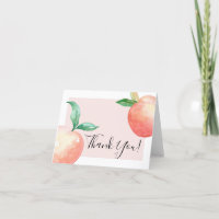 Peach Baby Dusche oder Geburtstag Danke Karte