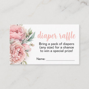 Peach baby dusche Windel Verlosungskarten Begleitkarte