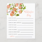 Peach Baby Dusche Wünsche für Babykarte (Vorderseite)