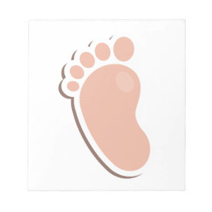 Peach Baby Footprint Notizblock