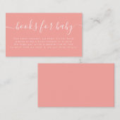 Peach Baby Shower Books For Baby Begleitkarte (Vorne/Hinten)