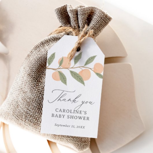 Peach Baby Showmarke Geschenkanhänger