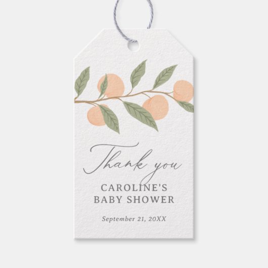 Peach Baby Showmarke Geschenkanhänger (Vorderseite)