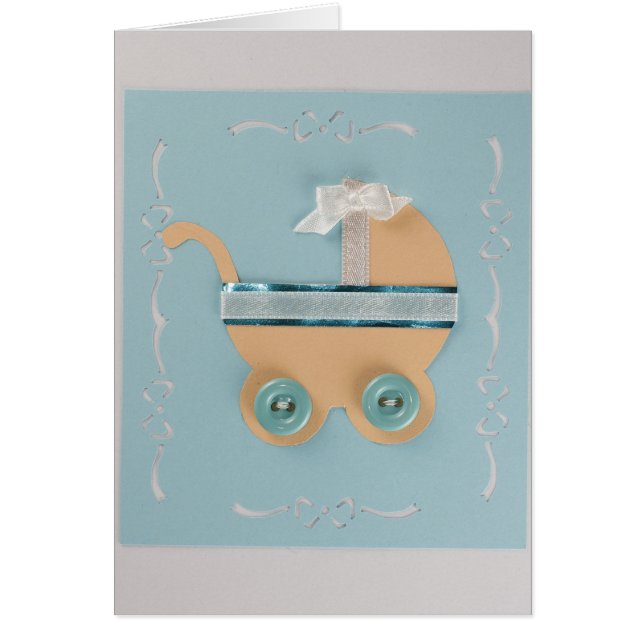 Peach Baby Stroller mit blauen Tasten personalisie (Vorne)