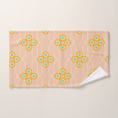 Peach background hexagonal floral pattern  badhandtuch set (Handtuch)