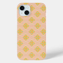 Peach background hexagonal floral pattern  Case-Mate iPhone hülle