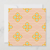 Peach background hexagonal floral pattern  dankeskarte (Vorderseite)