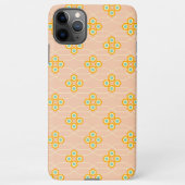 Peach background hexagonal floral pattern  iPhone hülle (Rückseite)