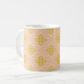 Peach background hexagonal floral pattern  kaffeetasse (Vorderseite Links)