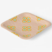 Peach background hexagonal floral pattern  pappteller (Gewinkelt)