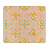 Peach background hexagonal floral pattern  schneidebrett (Vorderseite)