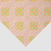 Peach background hexagonal floral pattern  seidenpapier (Ausschnitt)