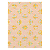 Peach background hexagonal floral pattern  tischdecke (Vorderseite)