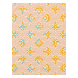 Peach background hexagonal floral pattern  tischdecke