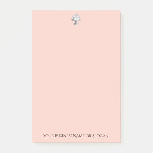 Peach Bakery Business Eleganter, maßgeschneiderter Post-it Klebezettel (Vorderseite)