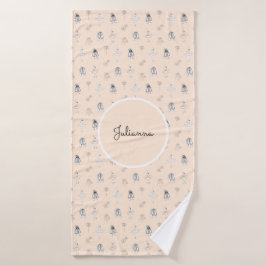 Peach Ballerina und Blume Badehandtuch