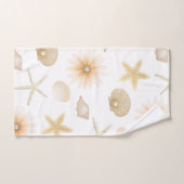 Peach Beach Seashells & Blume Modernes Glam Badhandtuch Set (Handtuch)